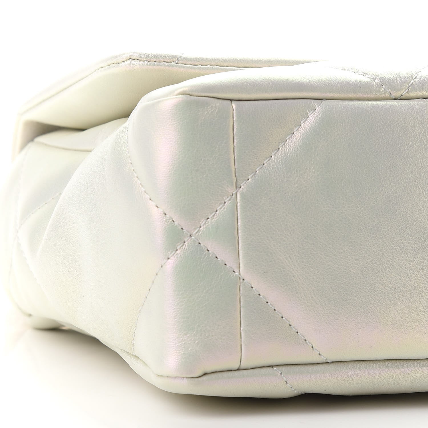 Chanel Iridescent Calfskin Quilted Medium Chanel 19 Flap White 8 of 9
