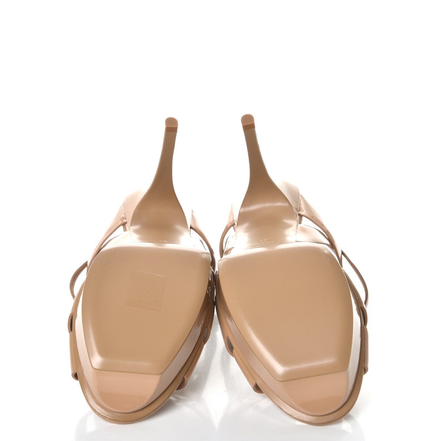 Saint Laurent Patent Tribute 75 Platform Sandals 41 Dark Nude 5 of 9