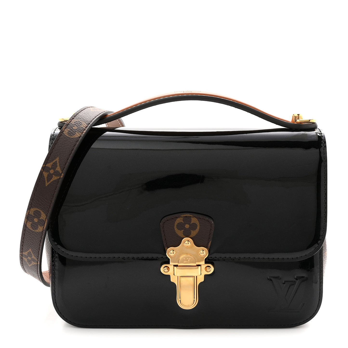 Patent Calfskin Monogram Cherrywood BB Black