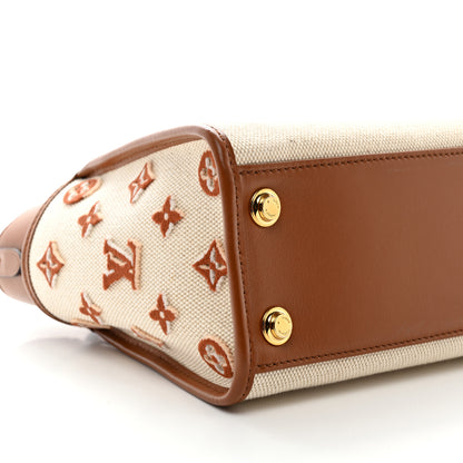 Louis Vuitton Canvas Calfskin Monogram On My Side PM Caramel Tan 8 of 9