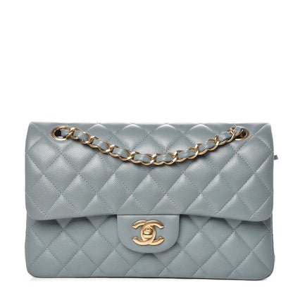 Chanel Iridescent Caviar Quilted Small Double Flap Light Blue 1 of 12