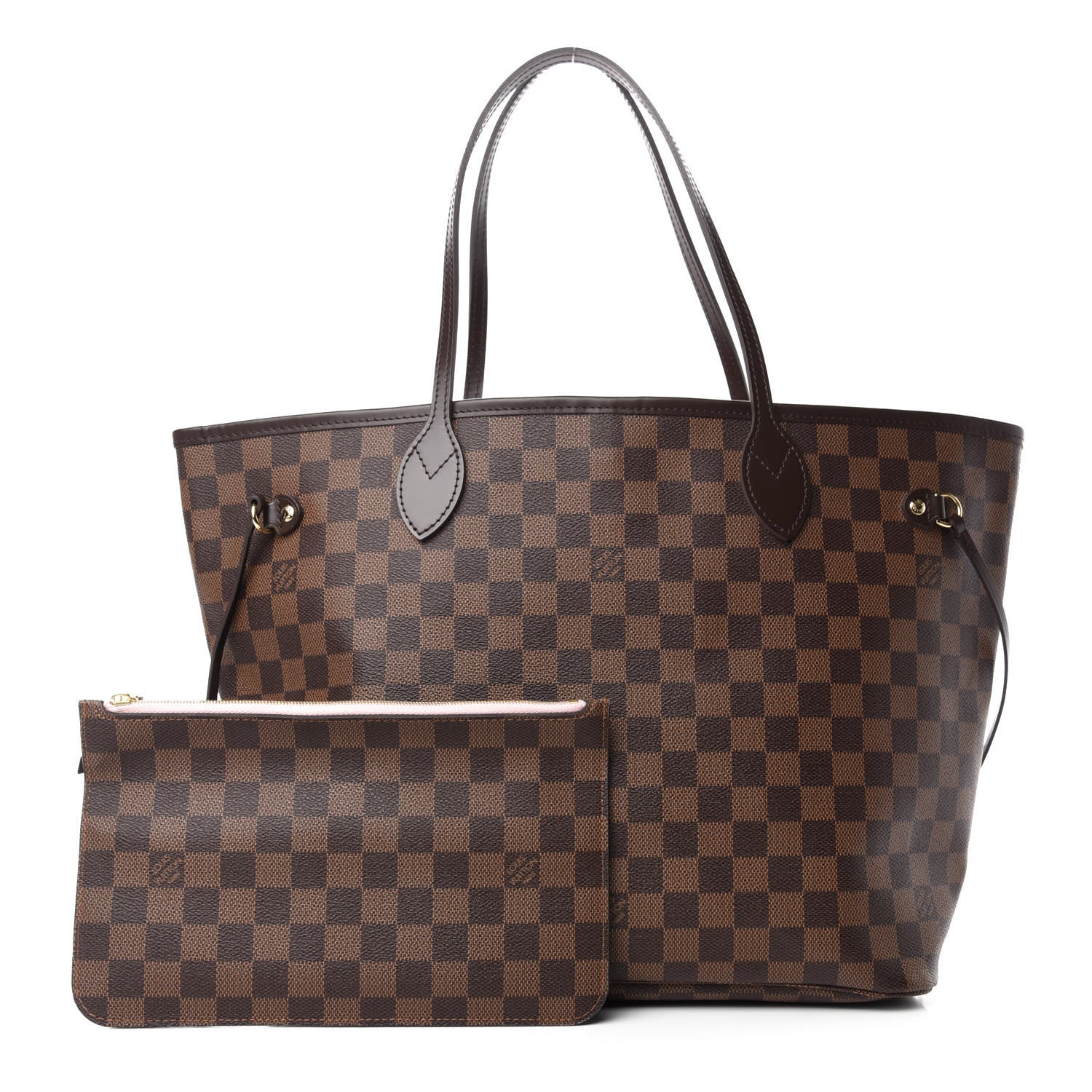 Louis Vuitton Damier Ebene Neo Neverfull MM Rose Ballerine 1 of 12