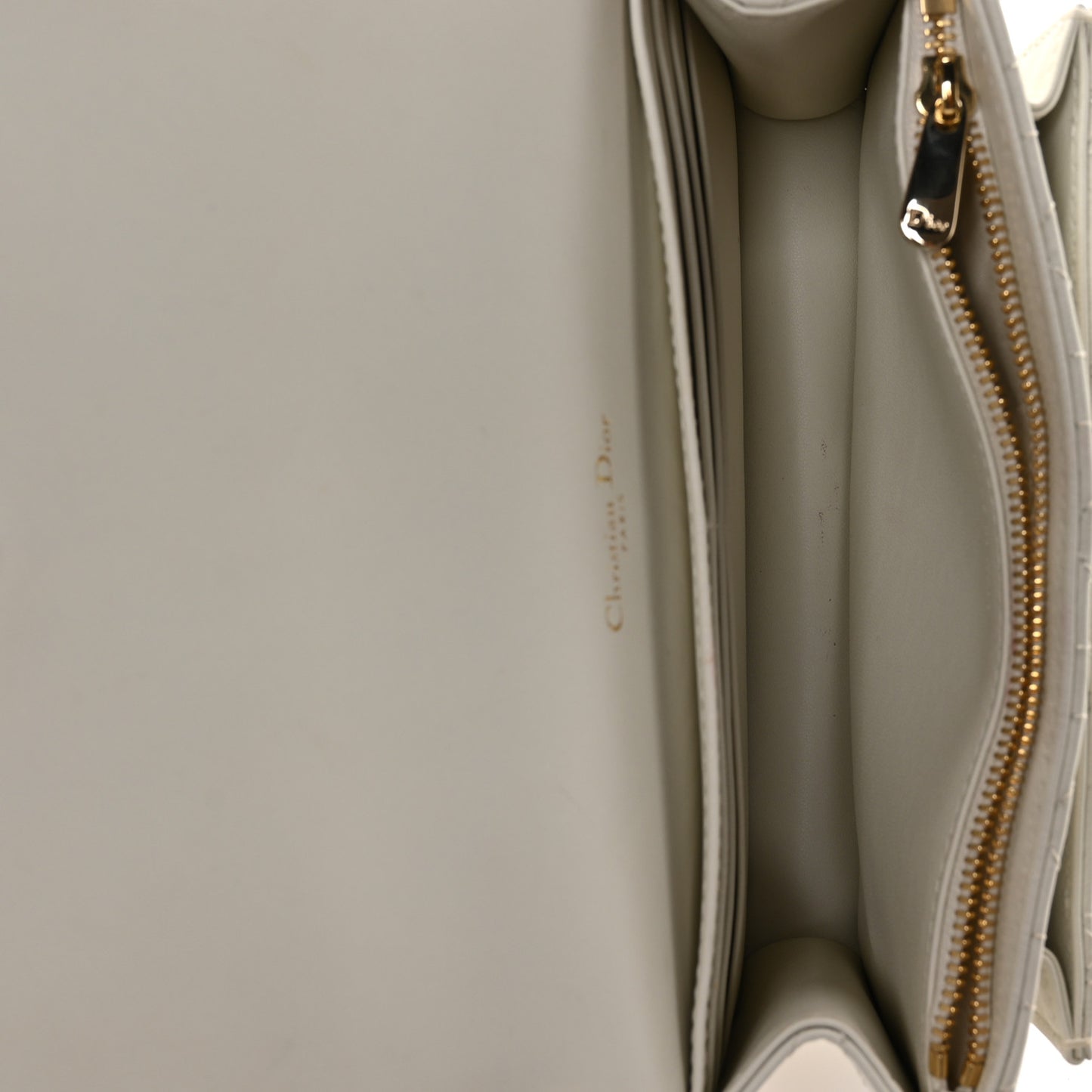 Lambskin Chain Lady Dior Chain Pouch Latte