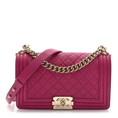 Chanel Caviar Quilted Medium Boy Flap Dark Pink 1 of 10