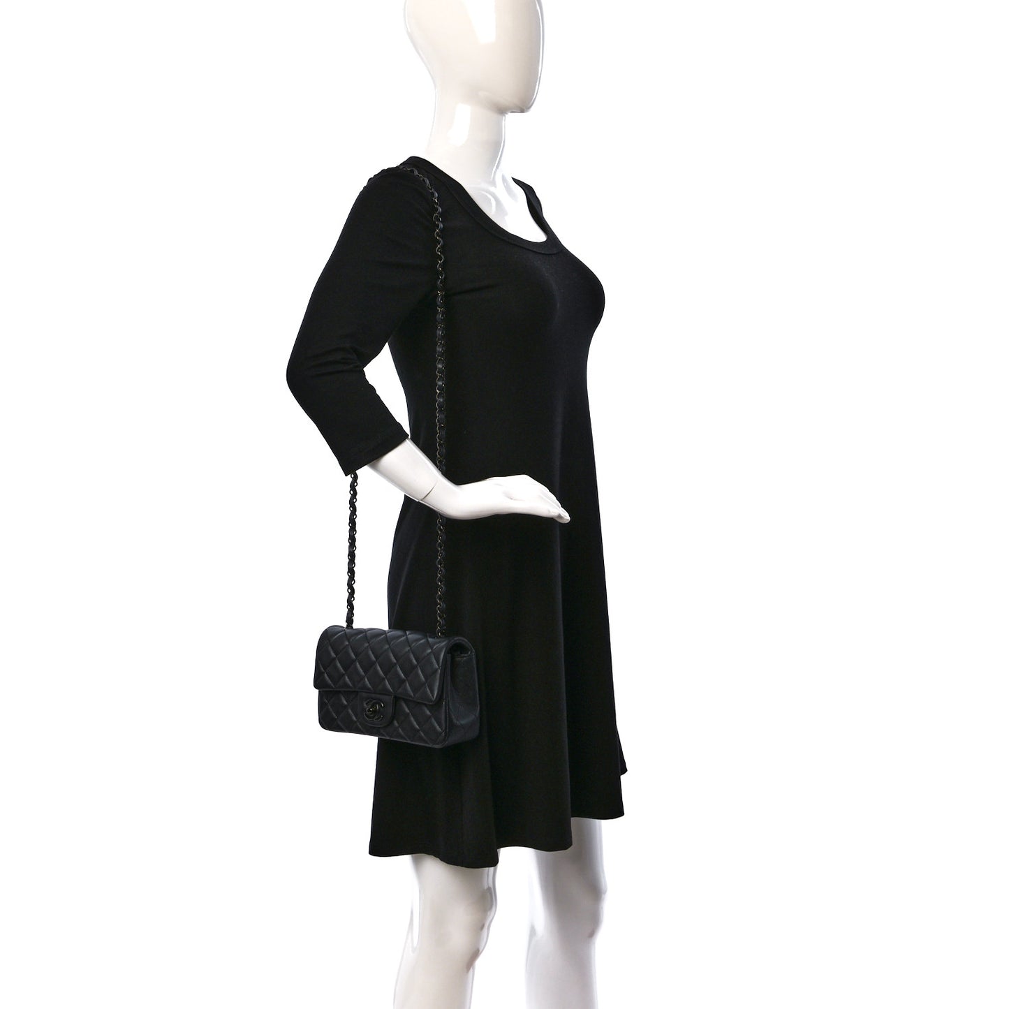 Lambskin Quilted Mini Rectangular Flap So Black