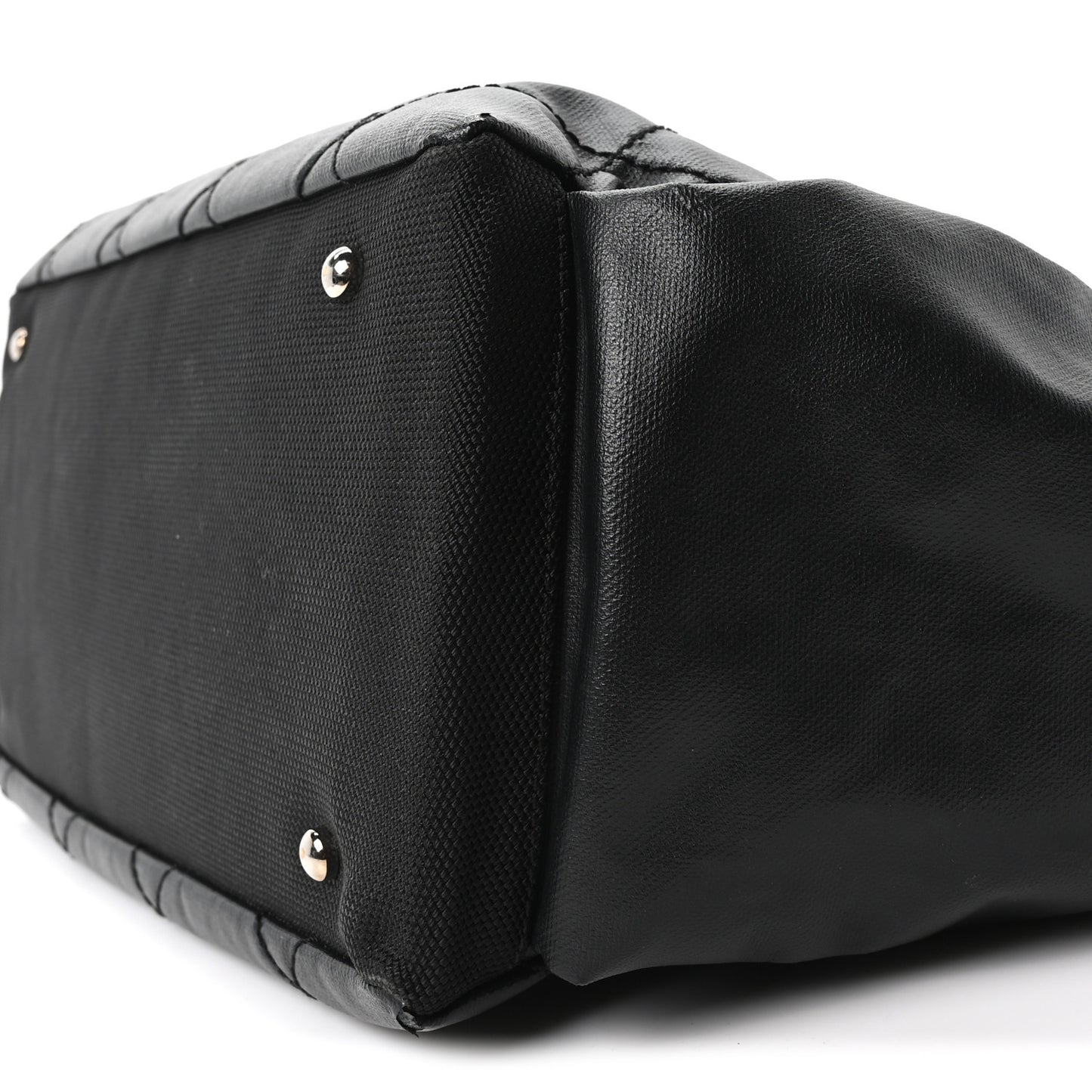Coated Canvas Large Paris Biarritz Tote Black