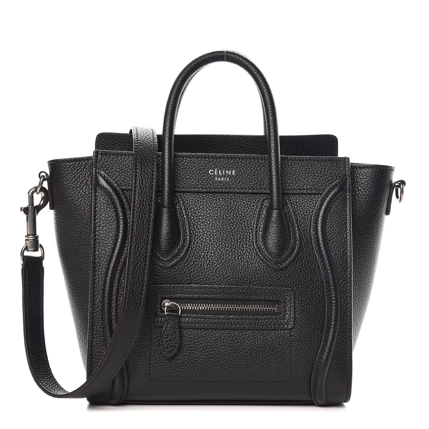 Drummed Calfskin Nano Luggage Black