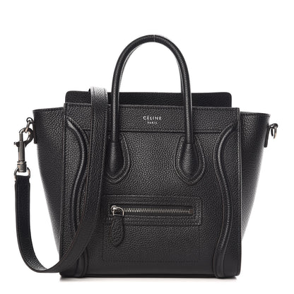 Celine Drummed Calfskin Nano Luggage Black 1 of 8
