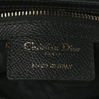 Christian Dior Grained Calfskin Saddle Bag With Strap Black 6 of 10