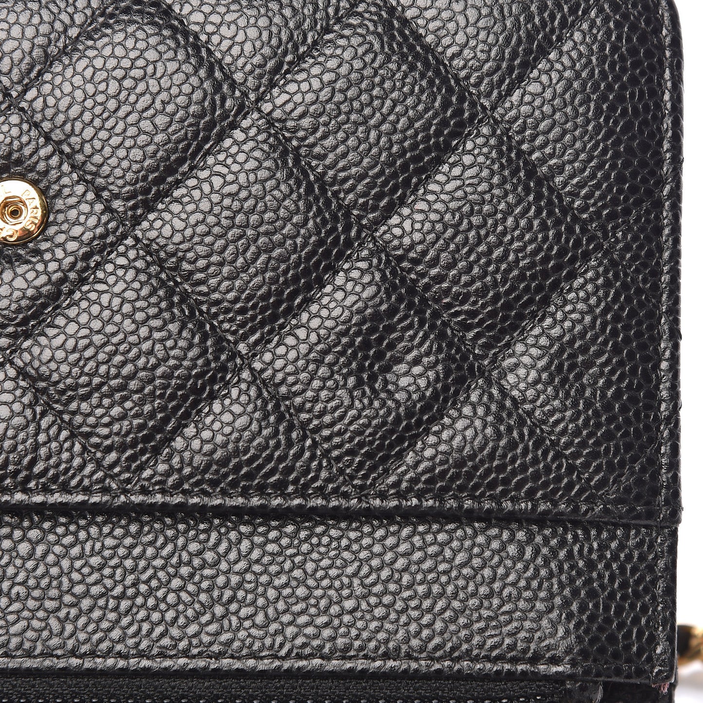 Caviar Quilted Wallet On Chain WOC Black