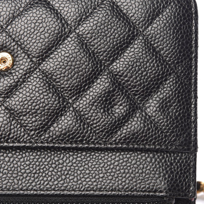 Chanel Caviar Quilted Wallet On Chain WOC Black 12 of 13