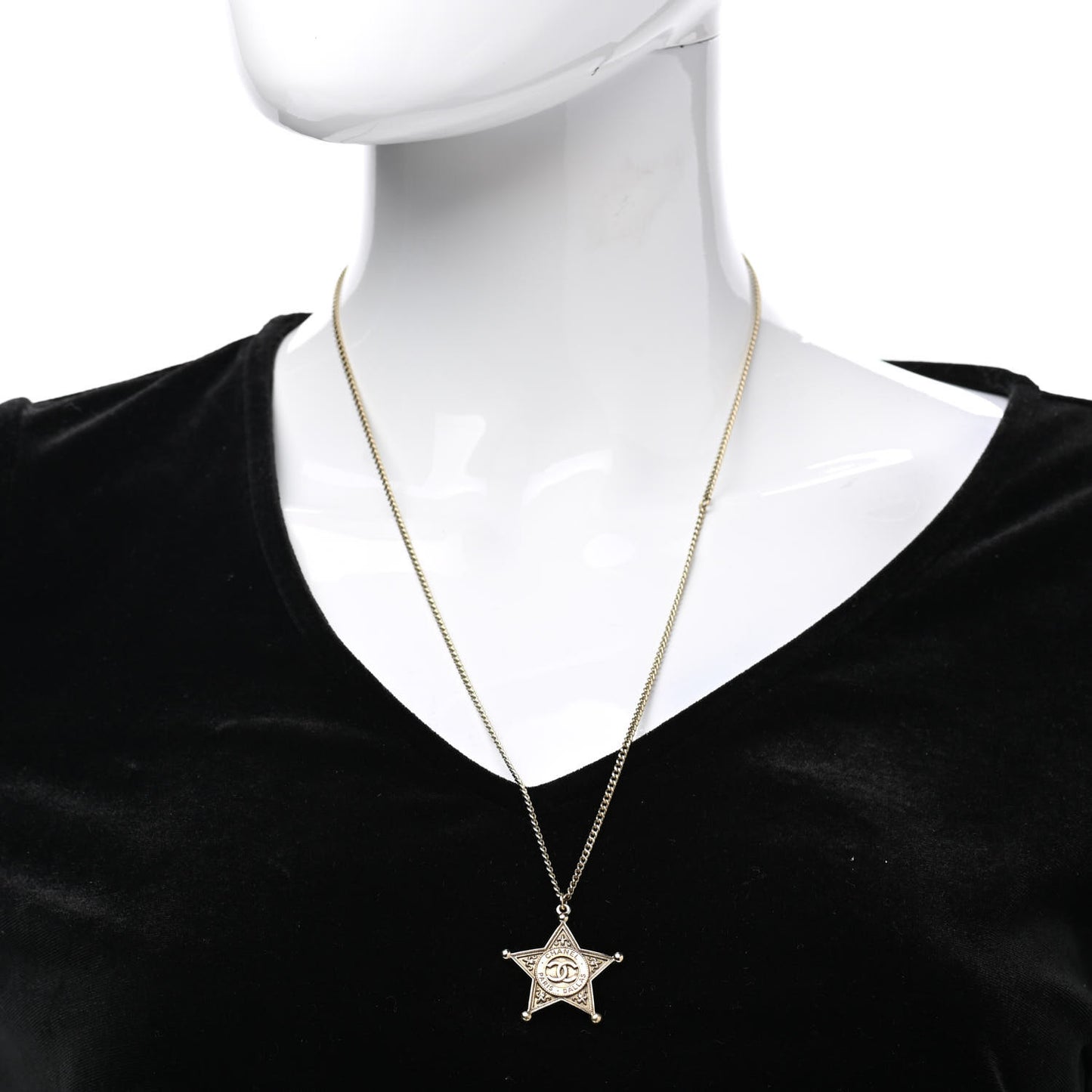 Metal Paris Dallas CC Star Pendant Necklace Gold