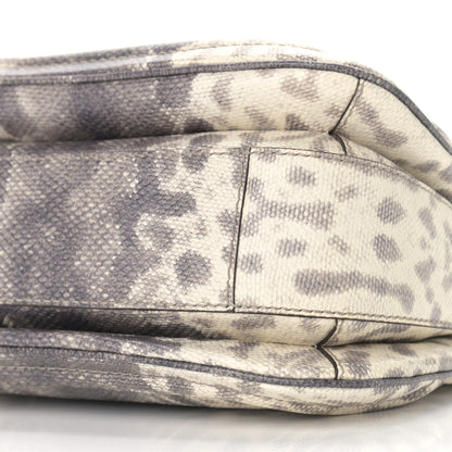 Gucci Calfskin Lizard Embossed Medium New Bamboo Top Handle Bag Grey 9 of 9