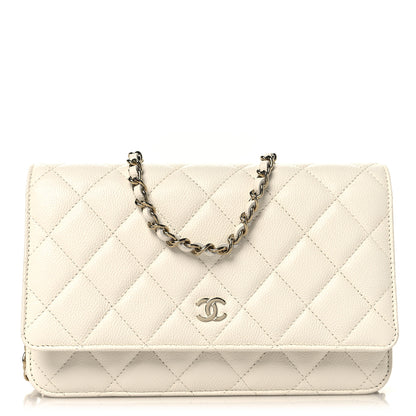 Chanel Caviar Quilted Wallet On Chain WOC White 1 of 12