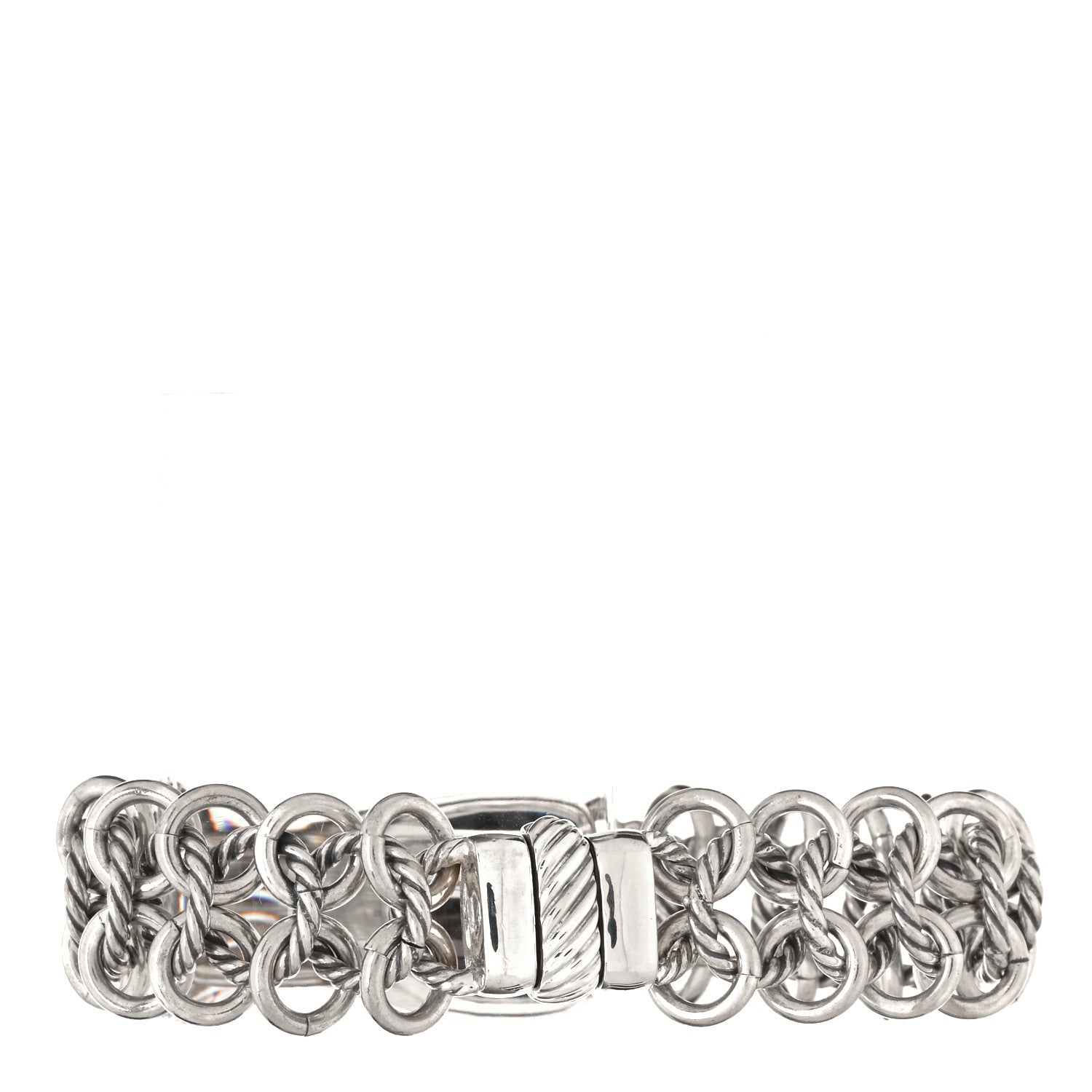 David Yurman Sterling Silver Diamond Black Onyx Albion Cable Chain Bracelet 2 of 6