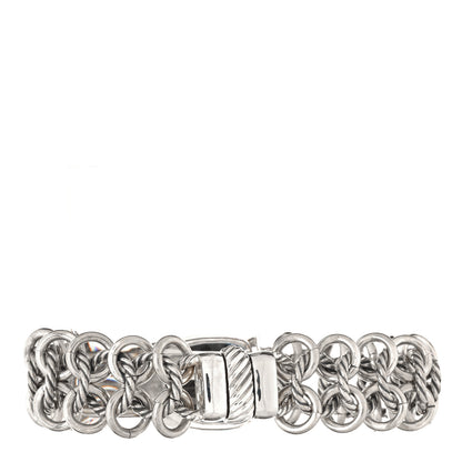 David Yurman Sterling Silver Diamond Black Onyx Albion Cable Chain Bracelet 2 of 6