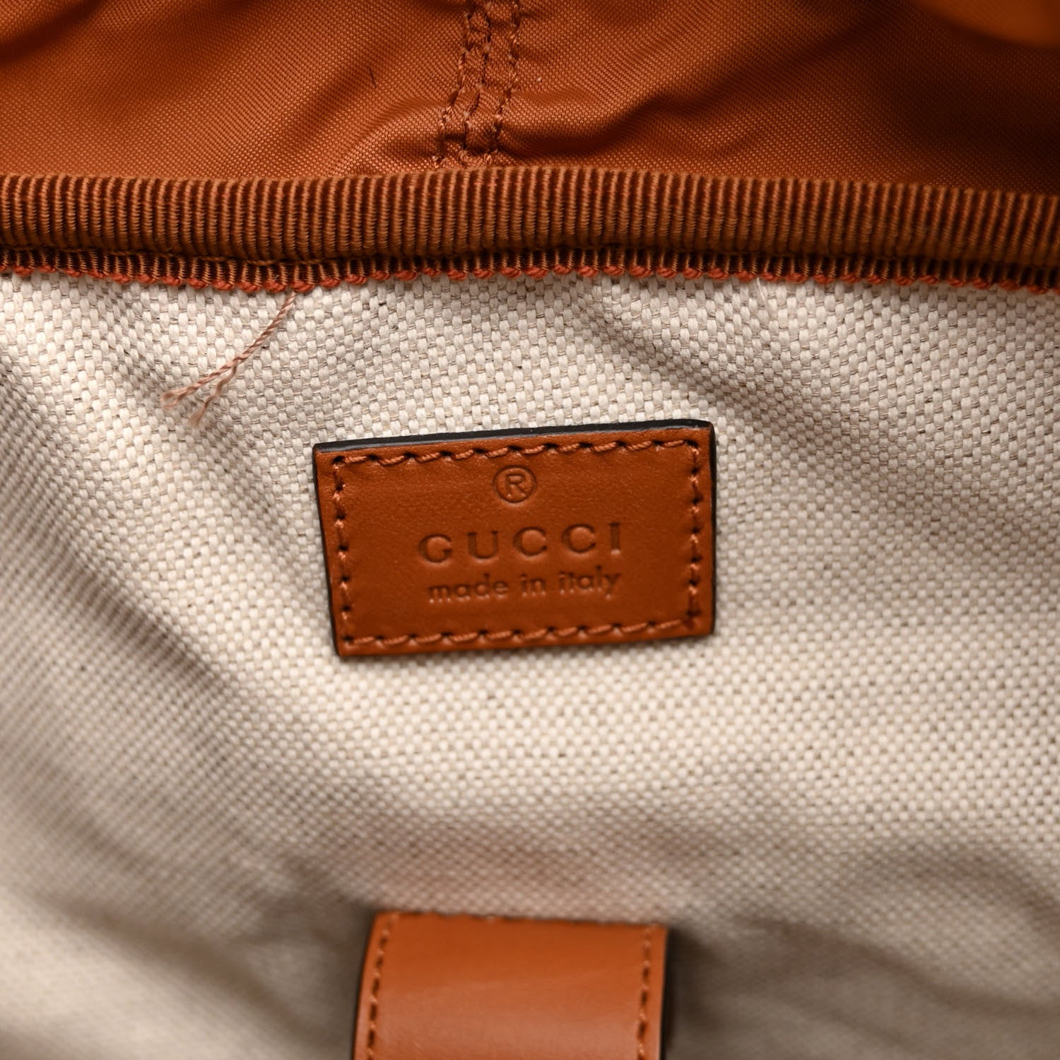 Gucci GG Supreme Monogram Calfskin Rhombus Print Medium Ophidia Double Buckle Backpack Beige Ebony Mystic White Hazel Brown 6 of 9