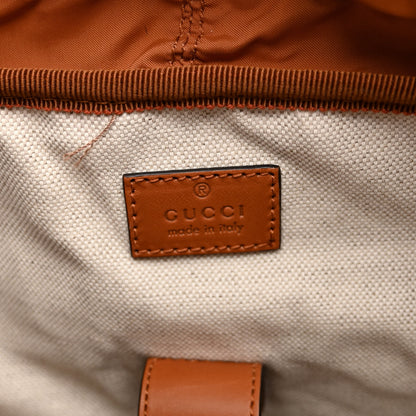 Gucci GG Supreme Monogram Calfskin Rhombus Print Medium Ophidia Double Buckle Backpack Beige Ebony Mystic White Hazel Brown 6 of 9