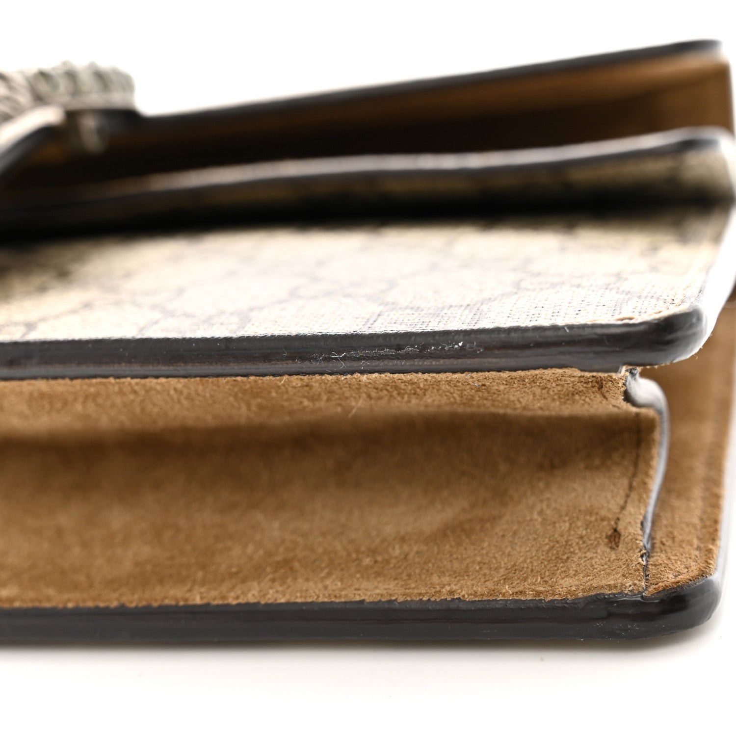 Gucci GG Supreme Monogram Suede Crystal Small Dionysus Shoulder Bag Beige Ebony Taupe 11 of 13