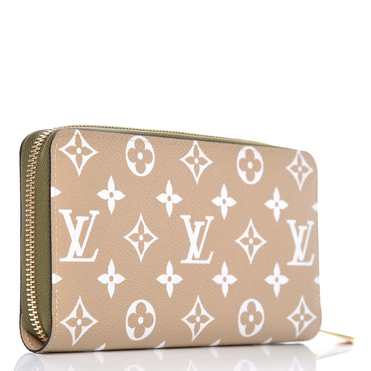Monogram Giant Zippy Wallet Kaki White