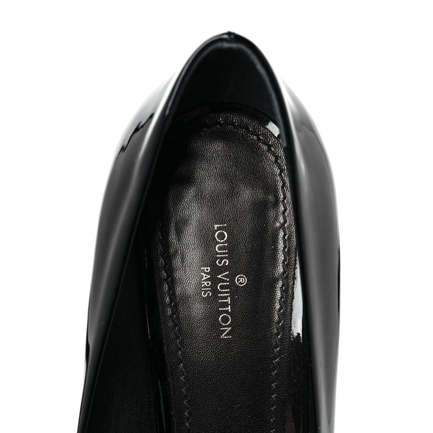 LOUIS VUITTON Patent Calfskin Madeleine Pumps 38 Black