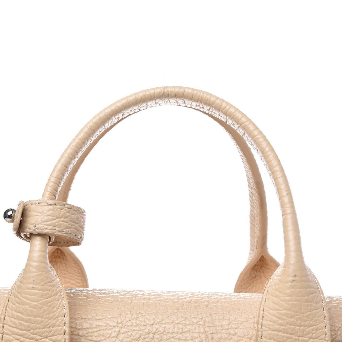 3.1 Textured Calfskin Medium Pashli Satchel White Peach
