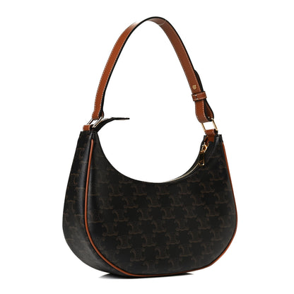 Celine Triomphe Canvas Calfskin Ava Shoulder Bag Tan 4 of 21