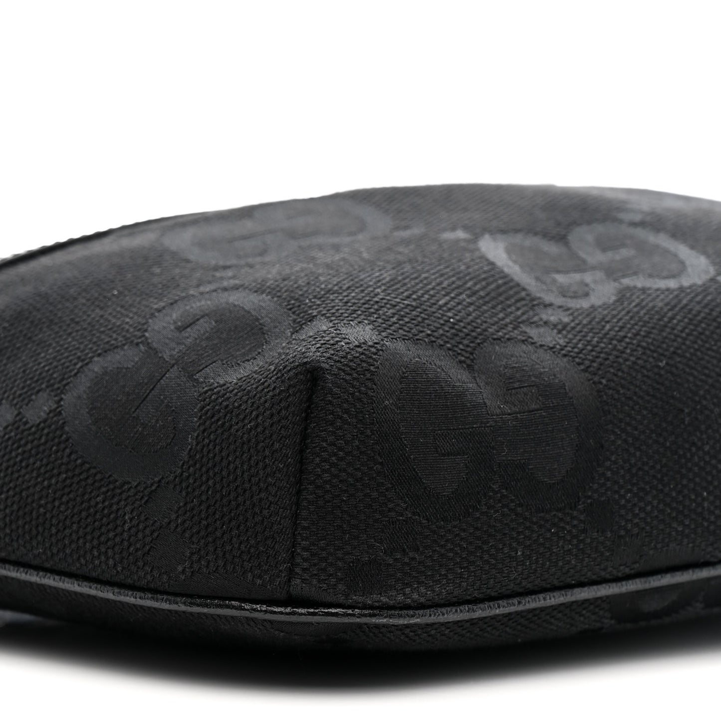 Monogram Jumbo GG Textured Dollar Calfskin Web Belt Bag Black