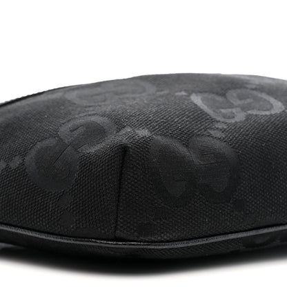 Gucci Monogram Jumbo GG Textured Dollar Calfskin Web Belt Bag Black 9 of 12