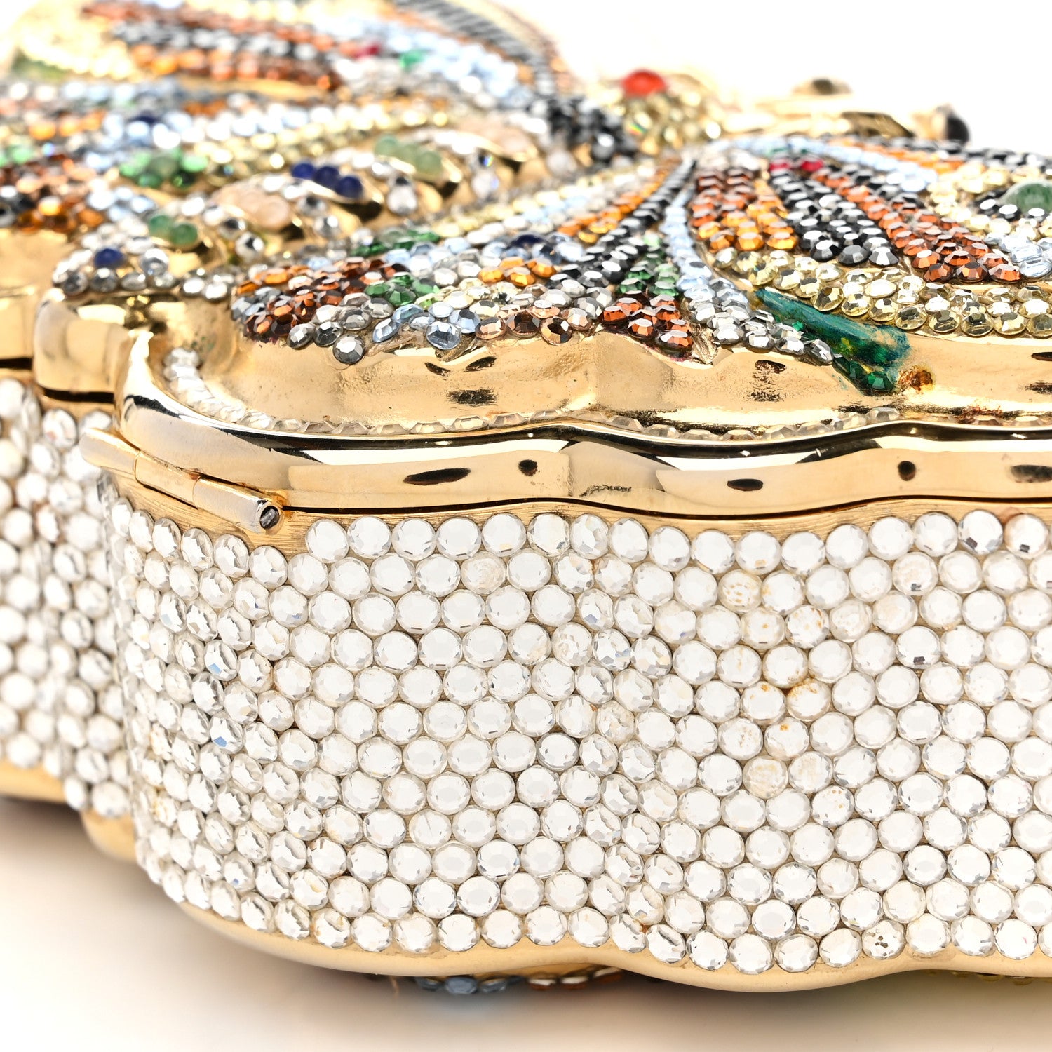 Judith Leiber Crystal Butterfly Celestrina Minaudiere Clutch Gold Multicolor 9 of 9
