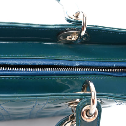 Christian Dior Patent Cannage Large Lady Dior Blue 10 of 10