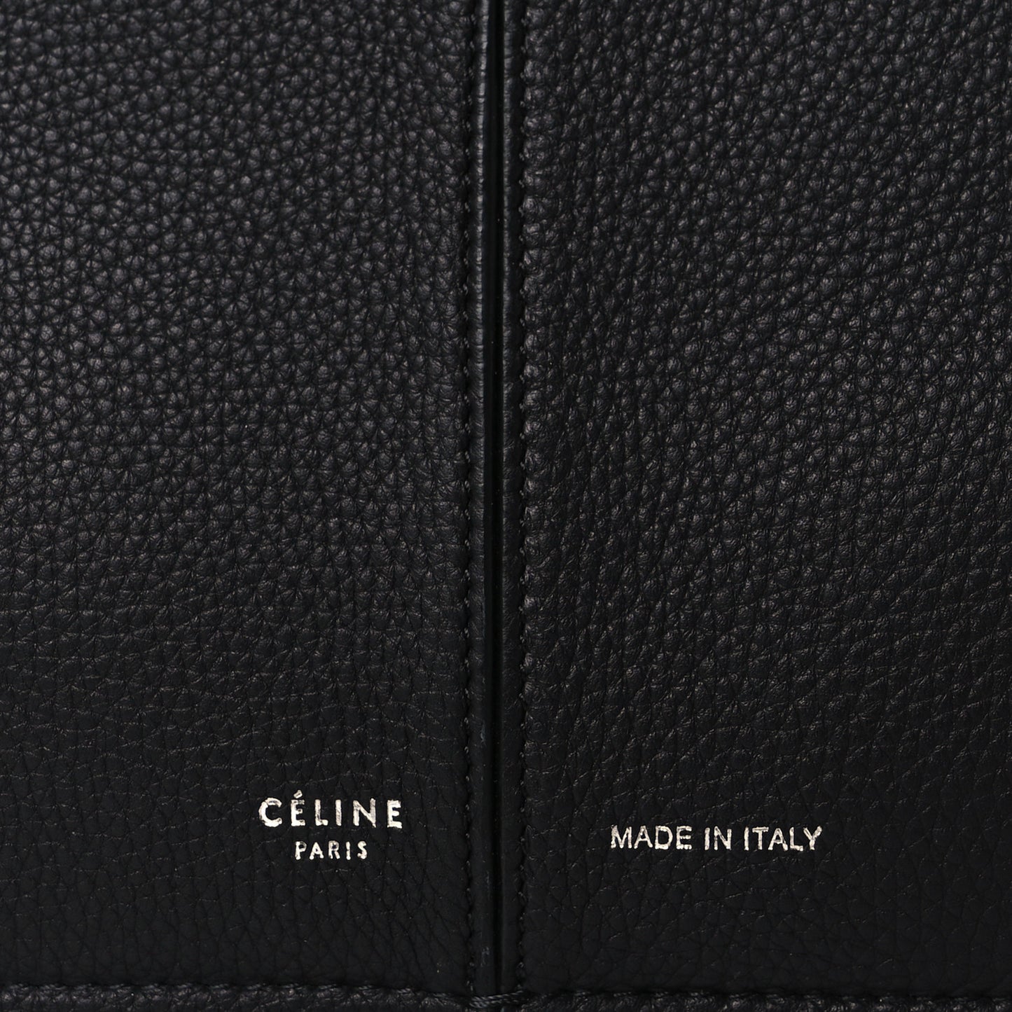 Baby Grained Calfskin Medium Tri-Fold Bag Black