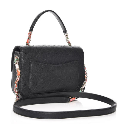 Chanel Caviar Quilted CC Top Handle Flap Bag Black 4 of 8
