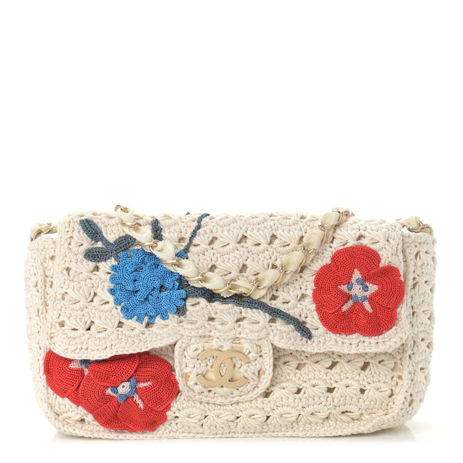 Chanel Crochet Camellia Small Flap Ivory 1 of 10