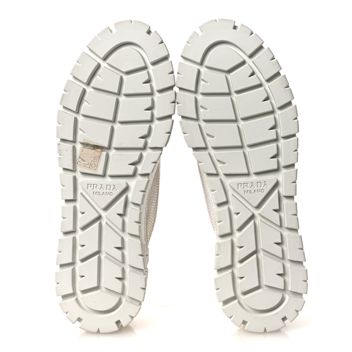 Prada Paillettes Triangle Logo Double Wheel 50mm Sneakers 38.5 White 7 of 10