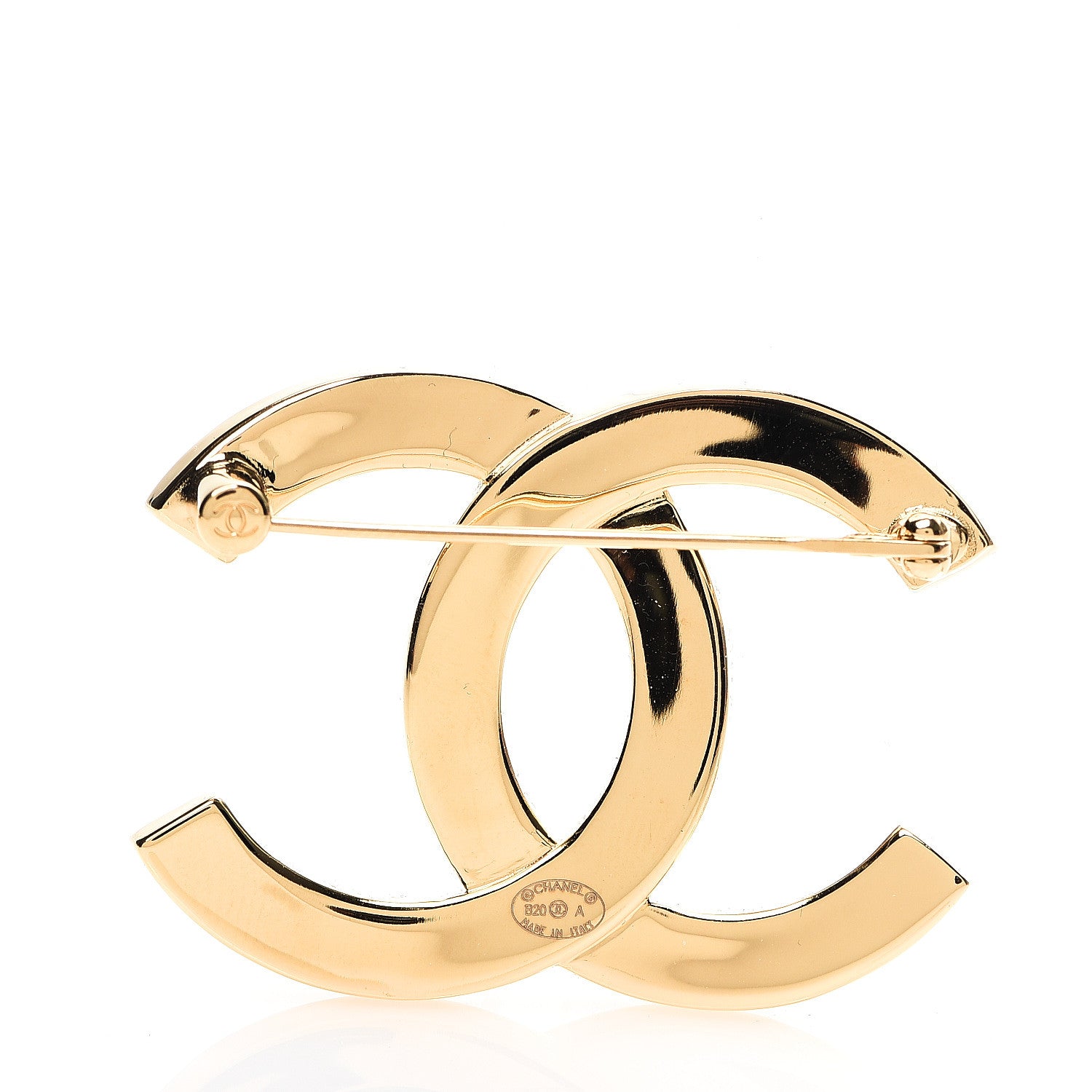 Chanel Metal Paris Button CC Large Brooch Gold 2 of 4