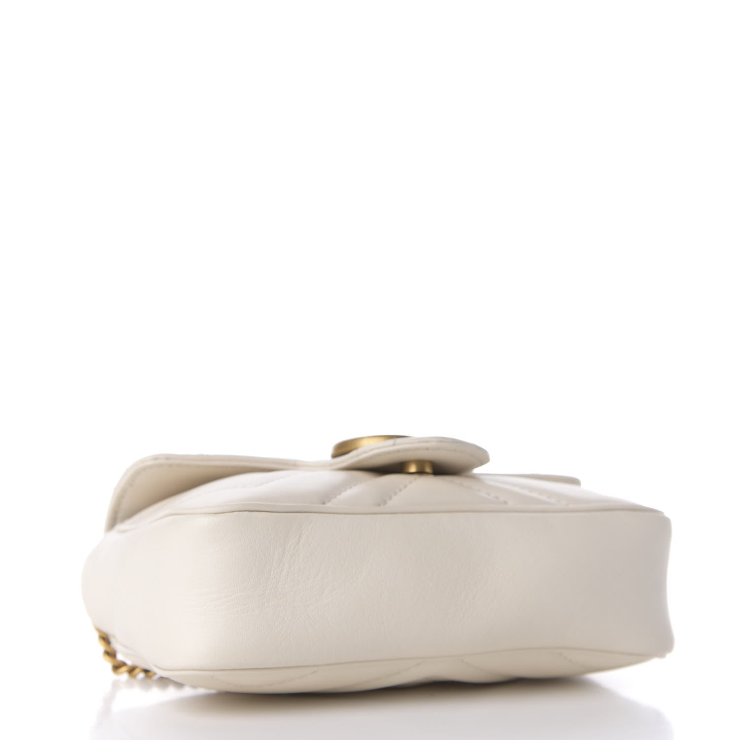 Gucci Calfskin Matelasse Super Mini GG Marmont Shoulder Bag White 3 of 9