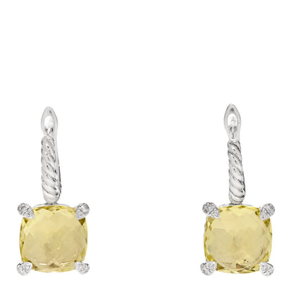 David Yurman Sterling Silver Diamond Citrine Chatelaine Drop Earrings 1 of 4