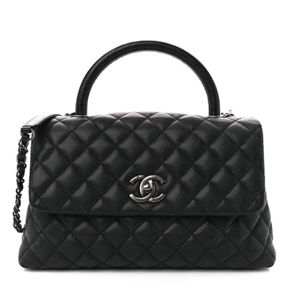 Chanel Caviar Lizard Quilted Small Coco Handle Flap Black 1 of 11