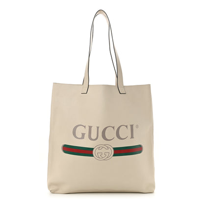 Gucci Calfskin Mens Logo Tote White 1 of 11