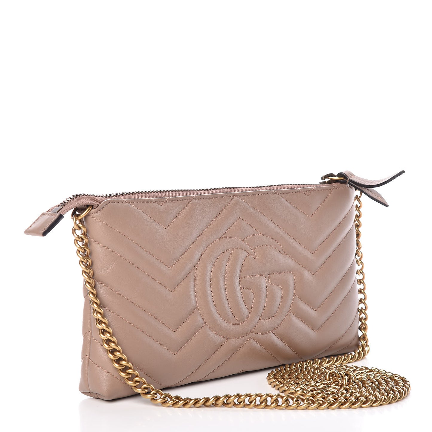 Calfskin Matelasse Mini GG Marmont Chain Bag Porcelain Rose