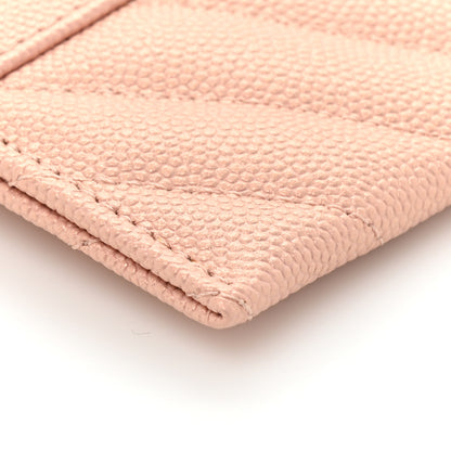 Chanel Metallic Caviar Chevron Quilted Vintage Mademoiselle Card Holder Pink 11 of 14