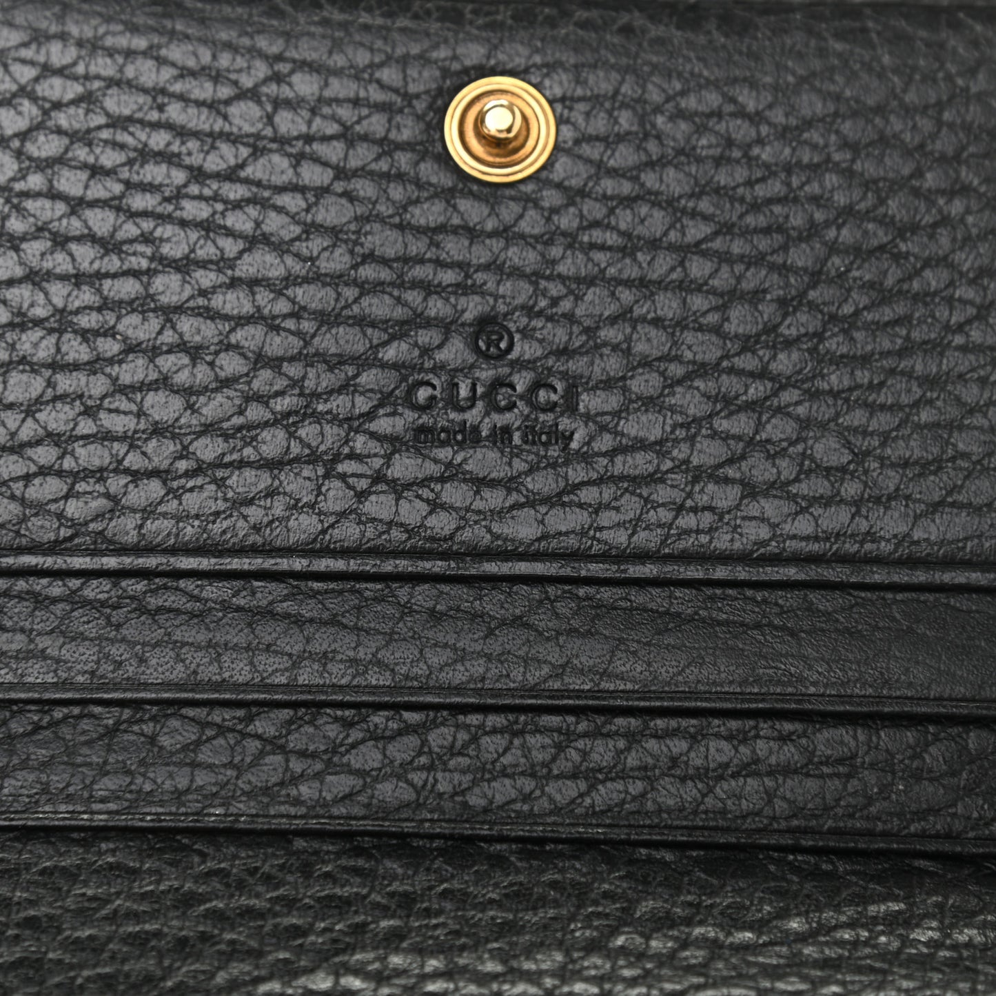 Pebbled Calfskin Butterfly Card Case Black