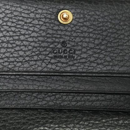 Gucci Pebbled Calfskin Butterfly Card Case Black 6 of 7