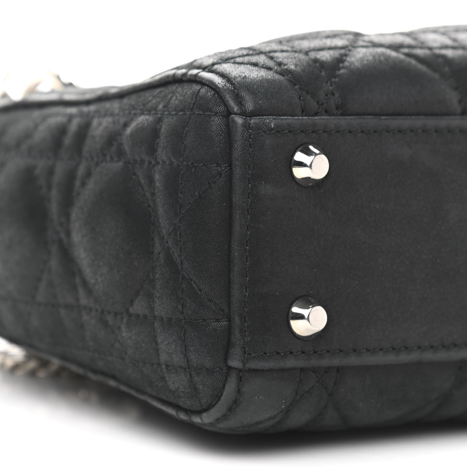 Christian Dior Metallic Calfskin Cannage Mini Lady Dior Black 8 of 11