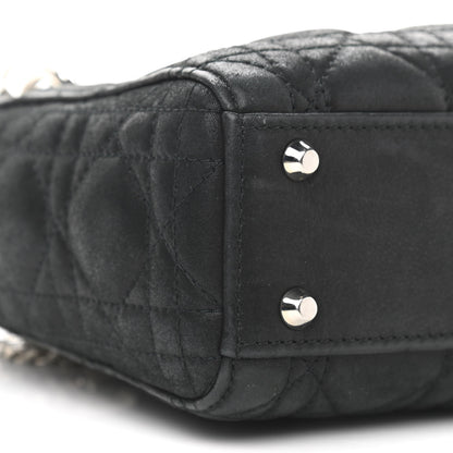 Christian Dior Metallic Calfskin Cannage Mini Lady Dior Black 8 of 11