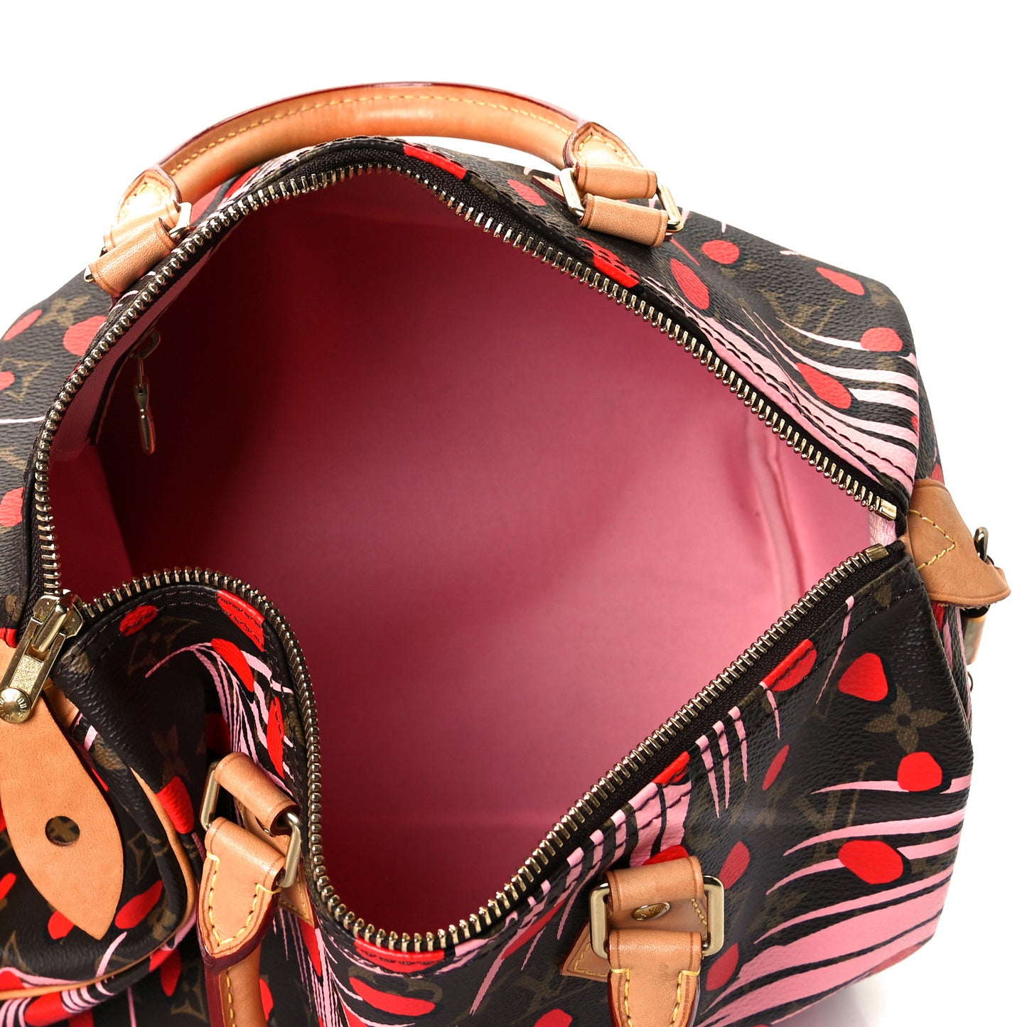 Monogram Jungle Dots Speedy 30 Sugar Pink Poppy