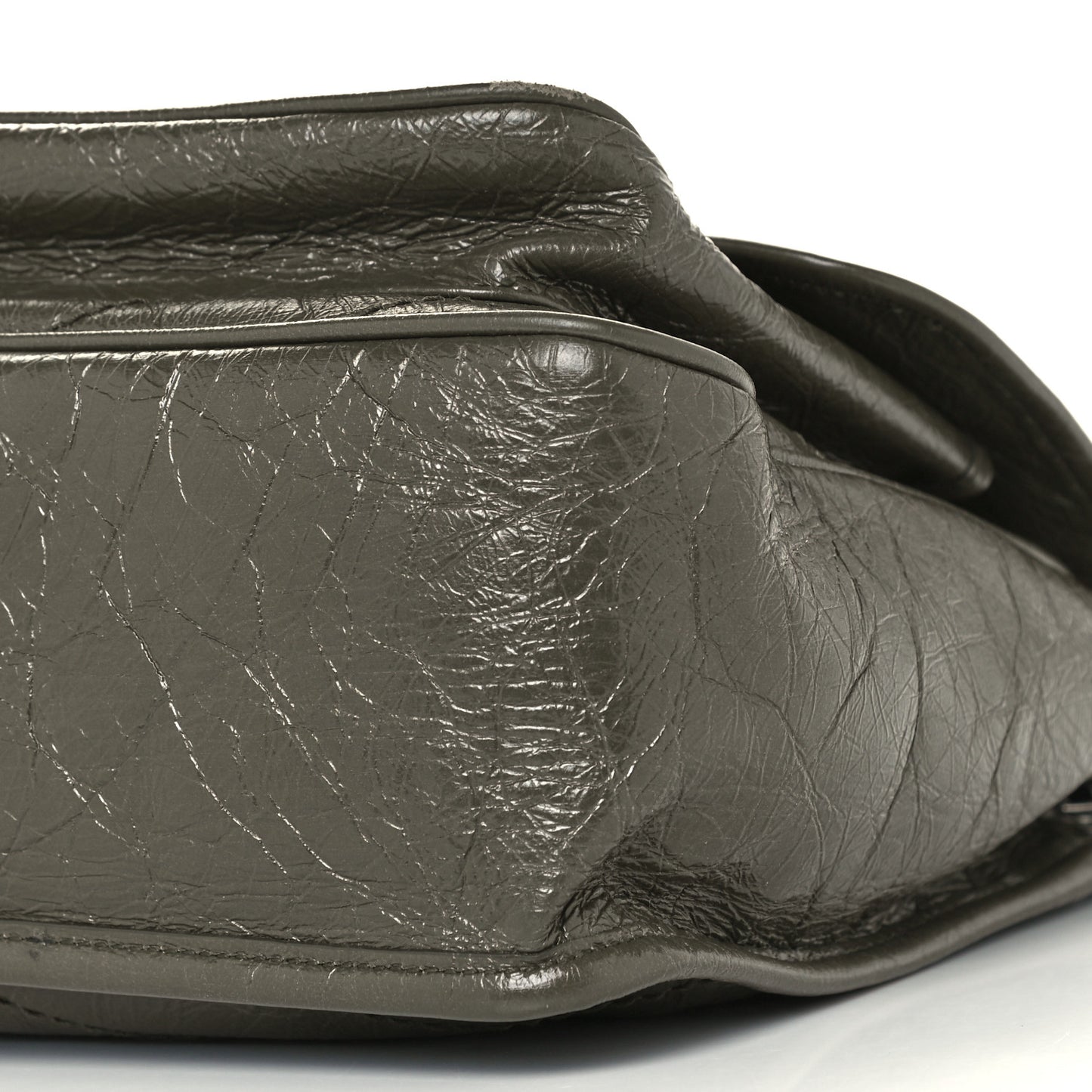 Crinkled Calfskin Matelasse Monogram Medium Niki Chain Satchel Military Olive