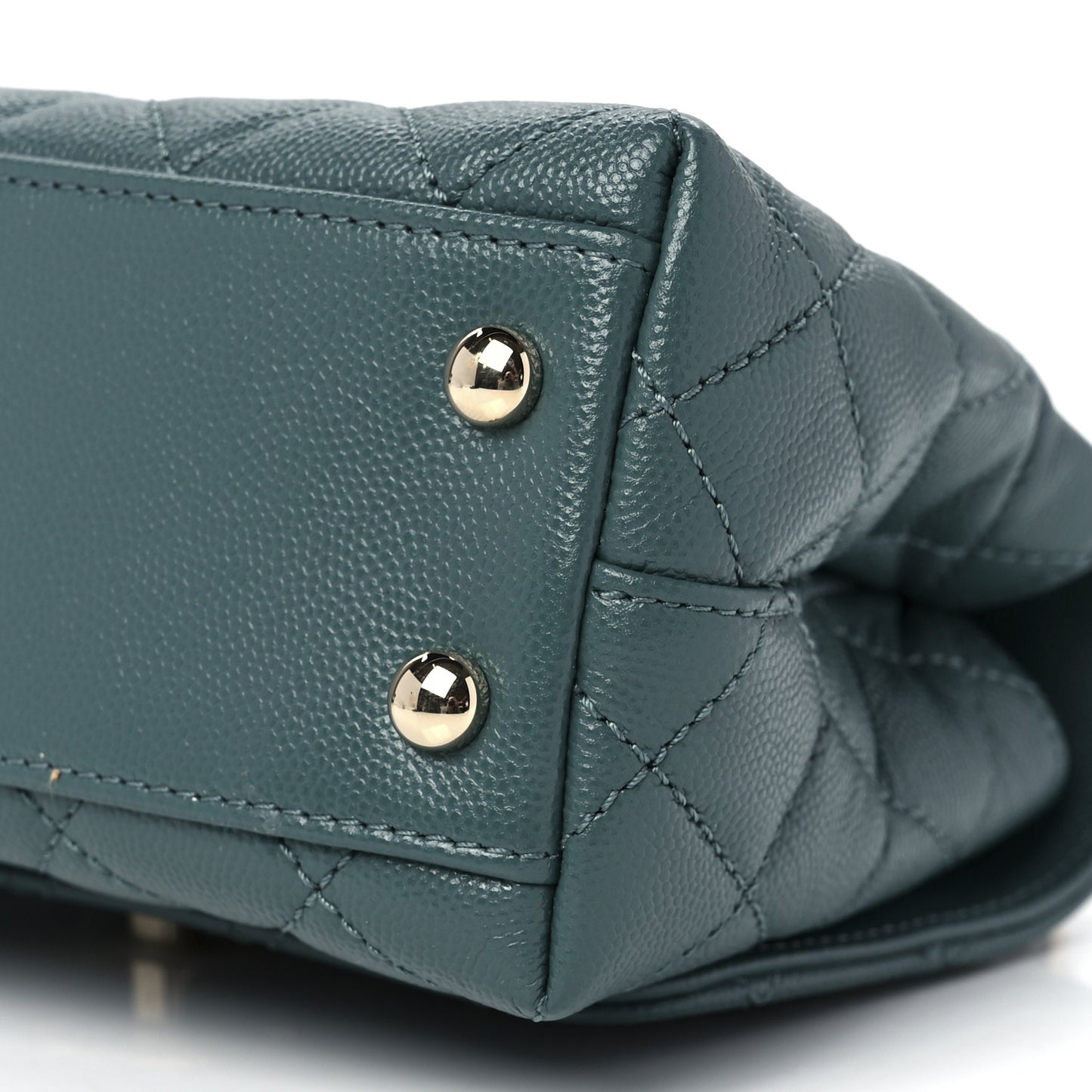 Caviar Quilted Extra Mini Coco Handle Flap Green