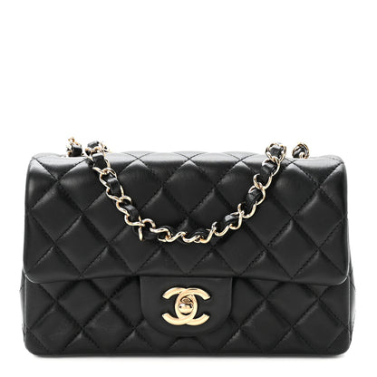 Chanel Lambskin Quilted Mini Rectangular Flap  Black 1 of 10